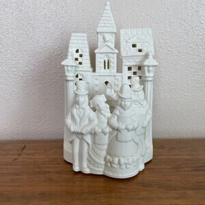 Partylite Village Carolers Tea Light Candle Holder Christmas White Bisque